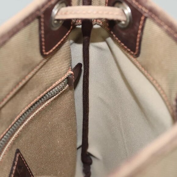 PRADA Shoulder Bag Canvas Brown Gold Auth - Picture 13 of 16